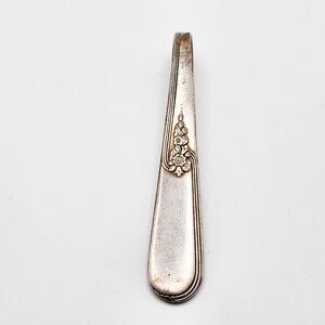 Vintage Artisan Sterling Silver Spoon Handle Pendant Floral Design 3.75" Long